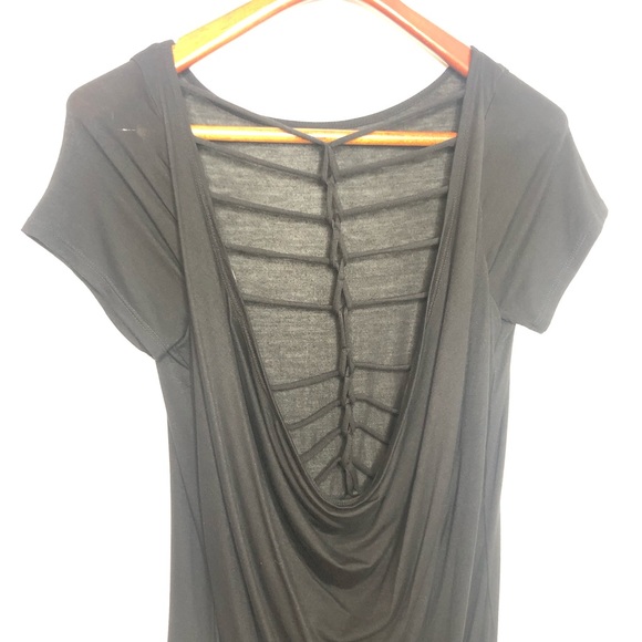 Benjamin Jay Spinal Top Cage Back Tunic Edgy Punk Goth - Picture 5 of 6